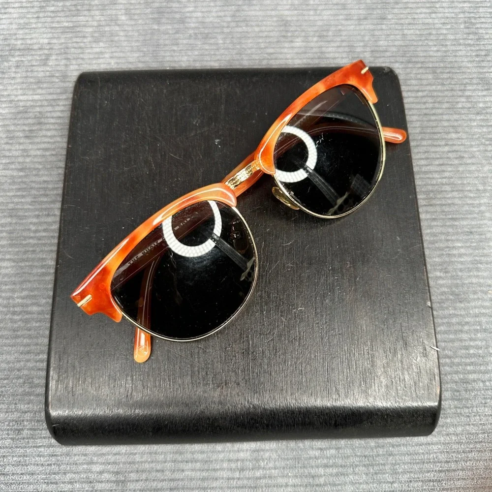 Crap‎ Eyewear The Nudie Club Polarized Y2K Sunglasses Orange Tortoise Gold 52-20